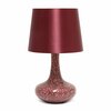 Creekwood Home 14.17-in. Patchwork Crystal Glass Table Lamp, Red CWT-2016-RE